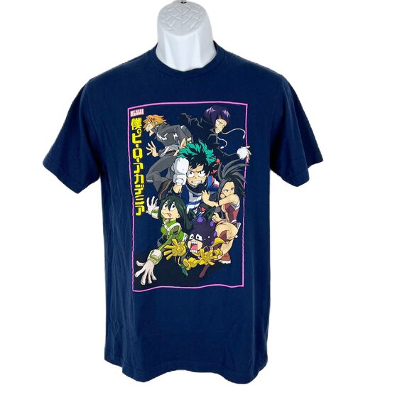 My Hero Academia Shirt Men Medium Blue Short Sleeve Anime Japan Cotton Tee - Picture 1 of 13
